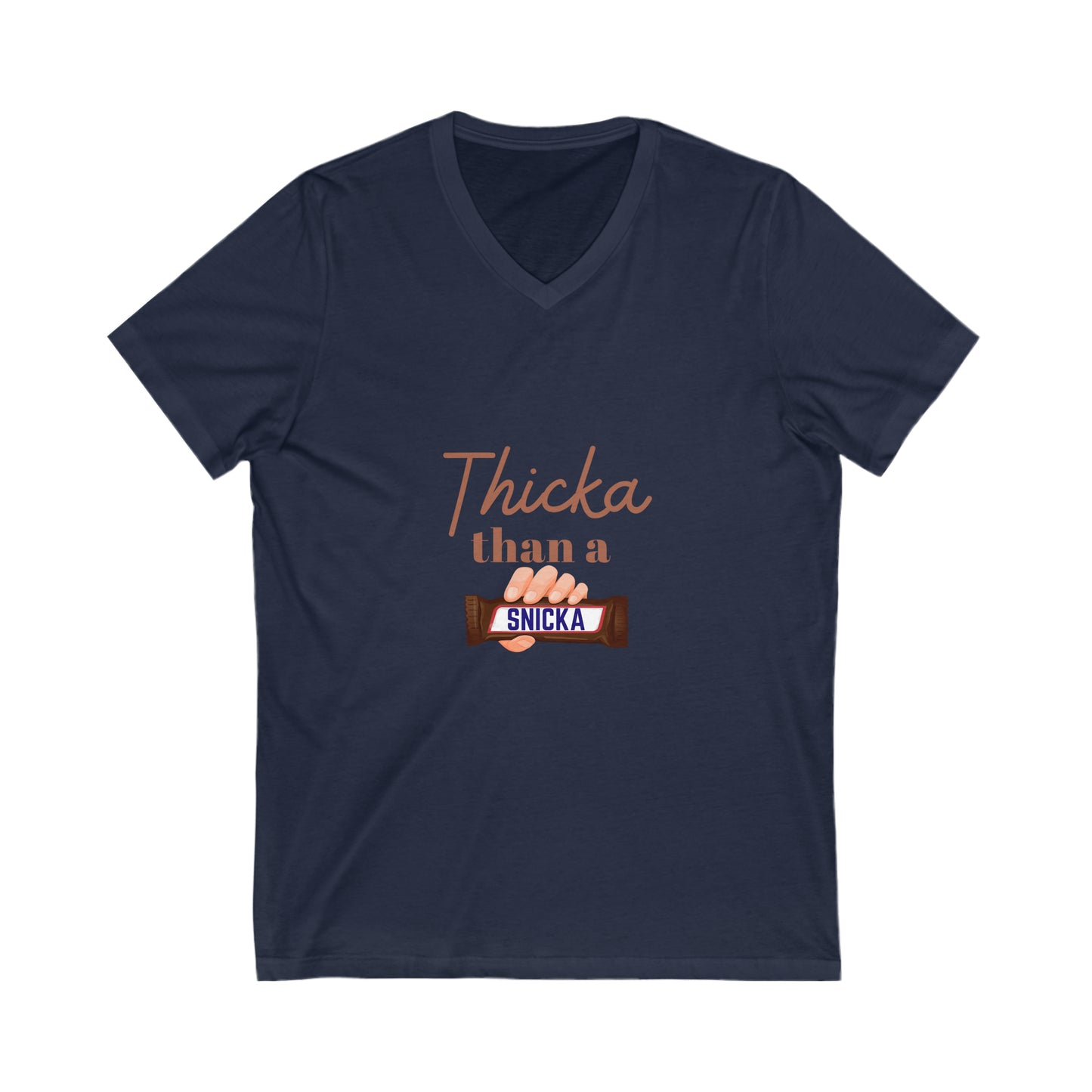 Thicka Than A Snicka Unisex Jersey Short Sleeve V-Neck Tee