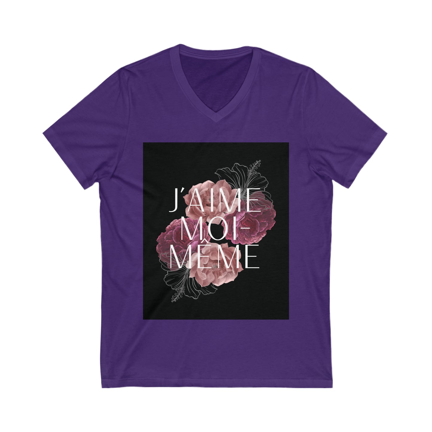 J'aime Moi-Meme Unisex Jersey Short Sleeve V-Neck Tee